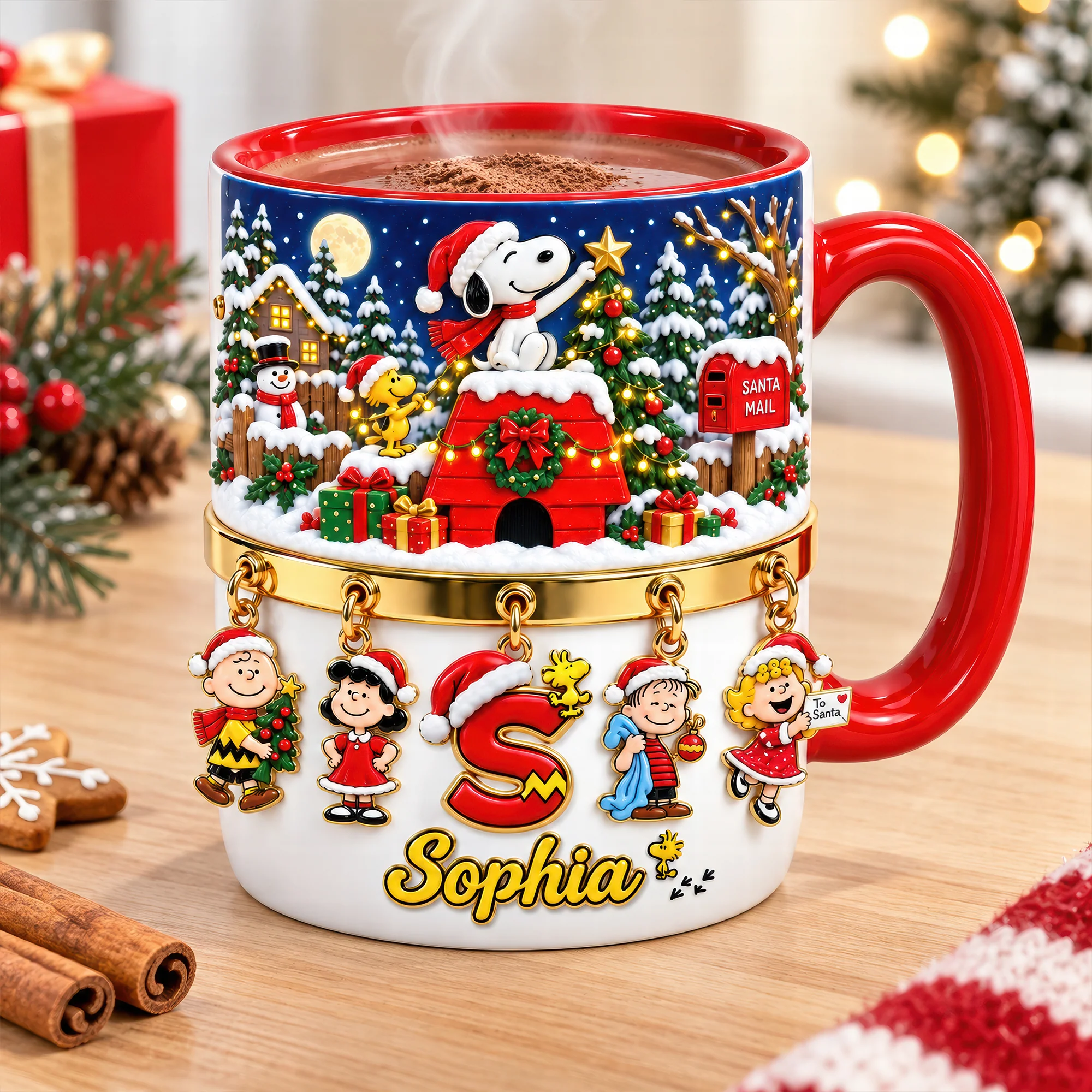 Personalized Snoopy Christmas Mug-THK136613