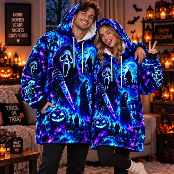 Alternative view of Ghostface Neon Blanket Hoodie-THK136526