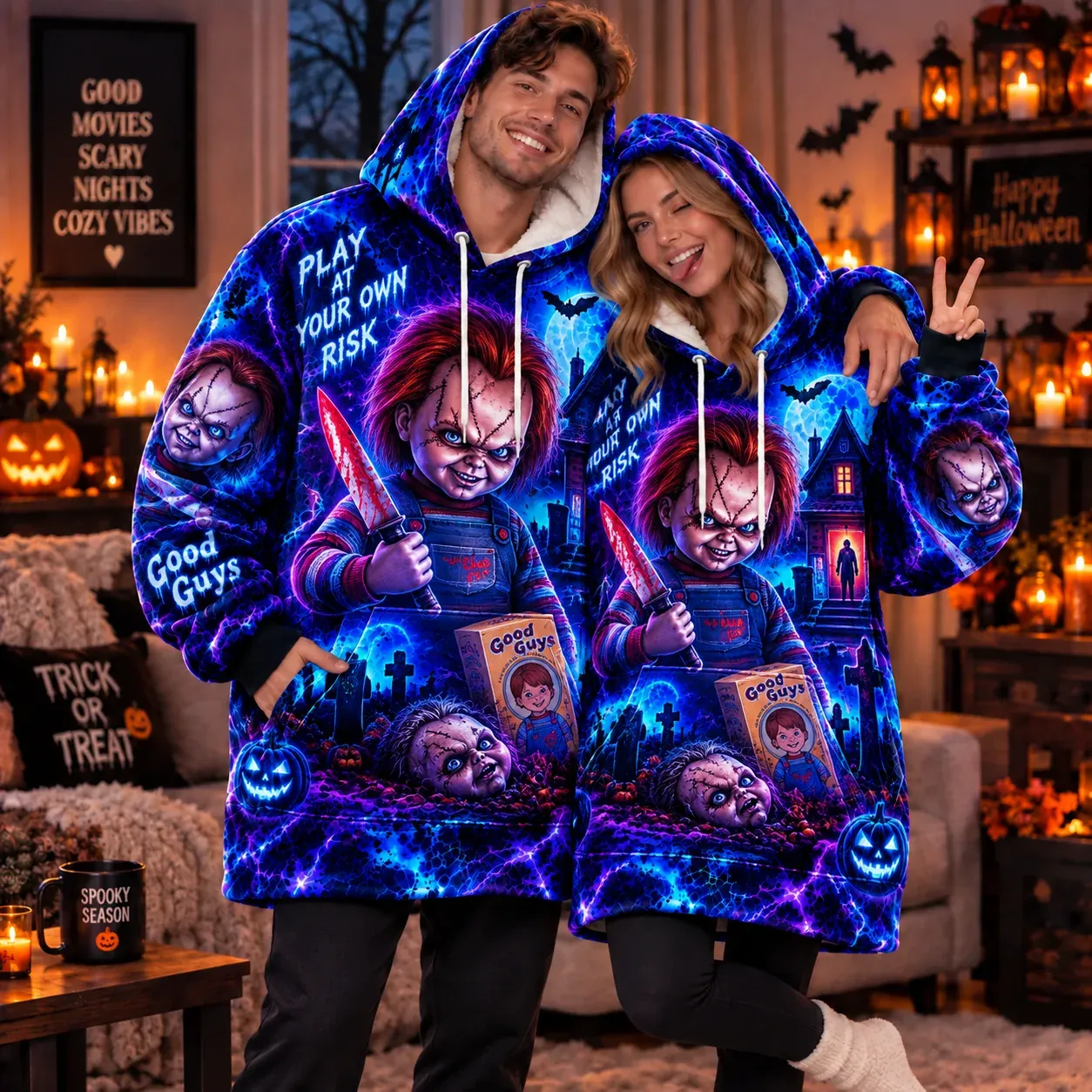 Chucky Neon Blanket Hoodie-THK136524 - Image 2