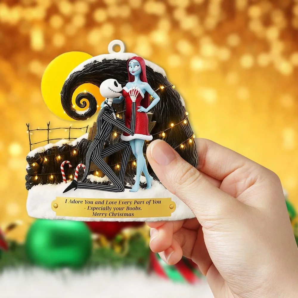 Personalized Jack and Sally Nightmare Before Christmas Ornament - Image 3