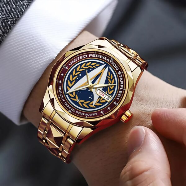 United Federation Starfleet Boldly Going Forward Alloy Luxury Quartz Watch - Image 3