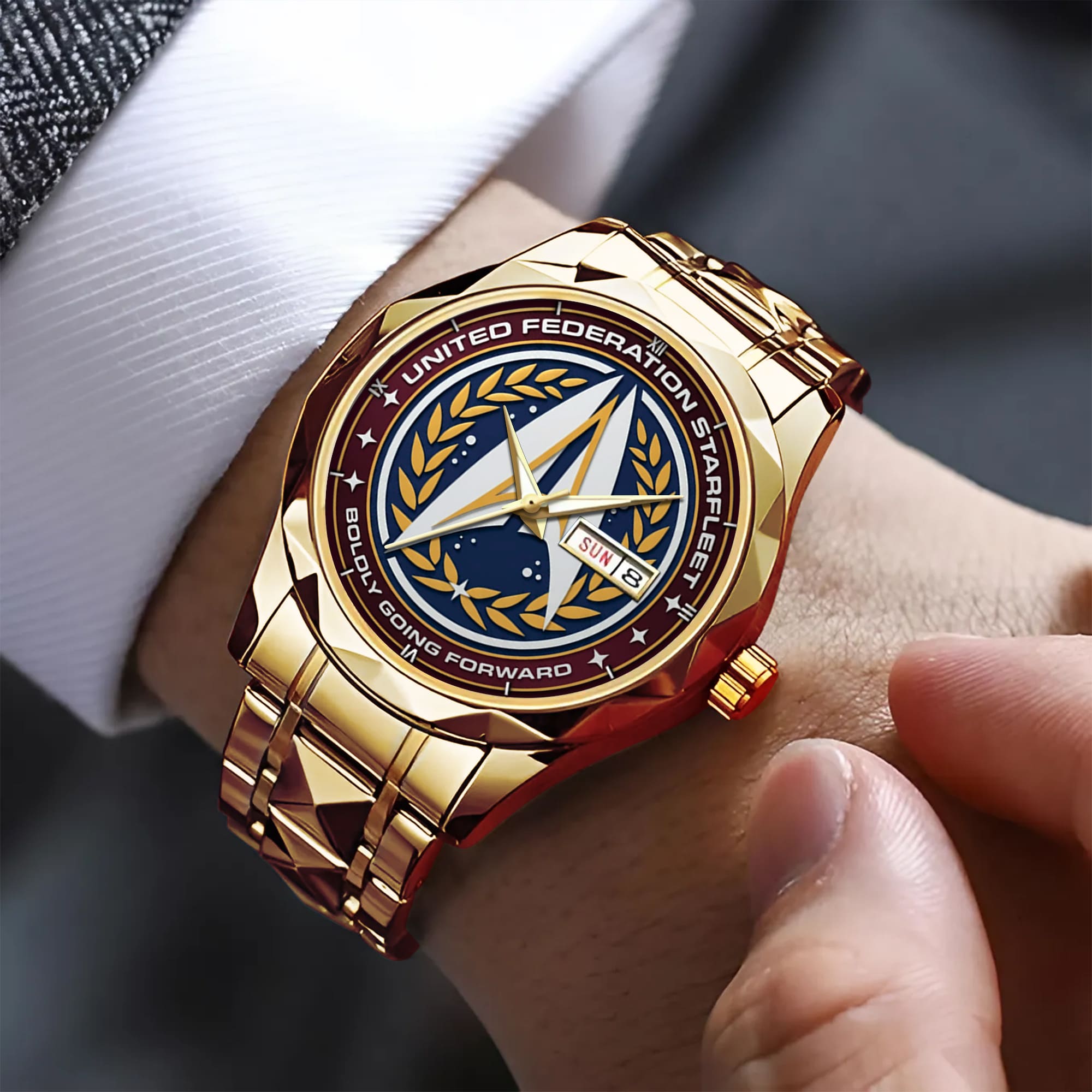United Federation Starfleet Boldly Going Forward Alloy Luxury Quartz Watch - Image 3