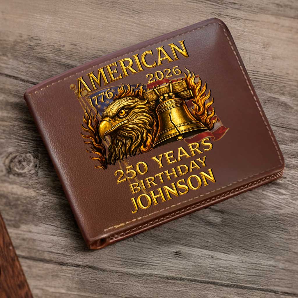 Personalized America 250th Anniversary Leather Wallet-THK122384 - Image 4