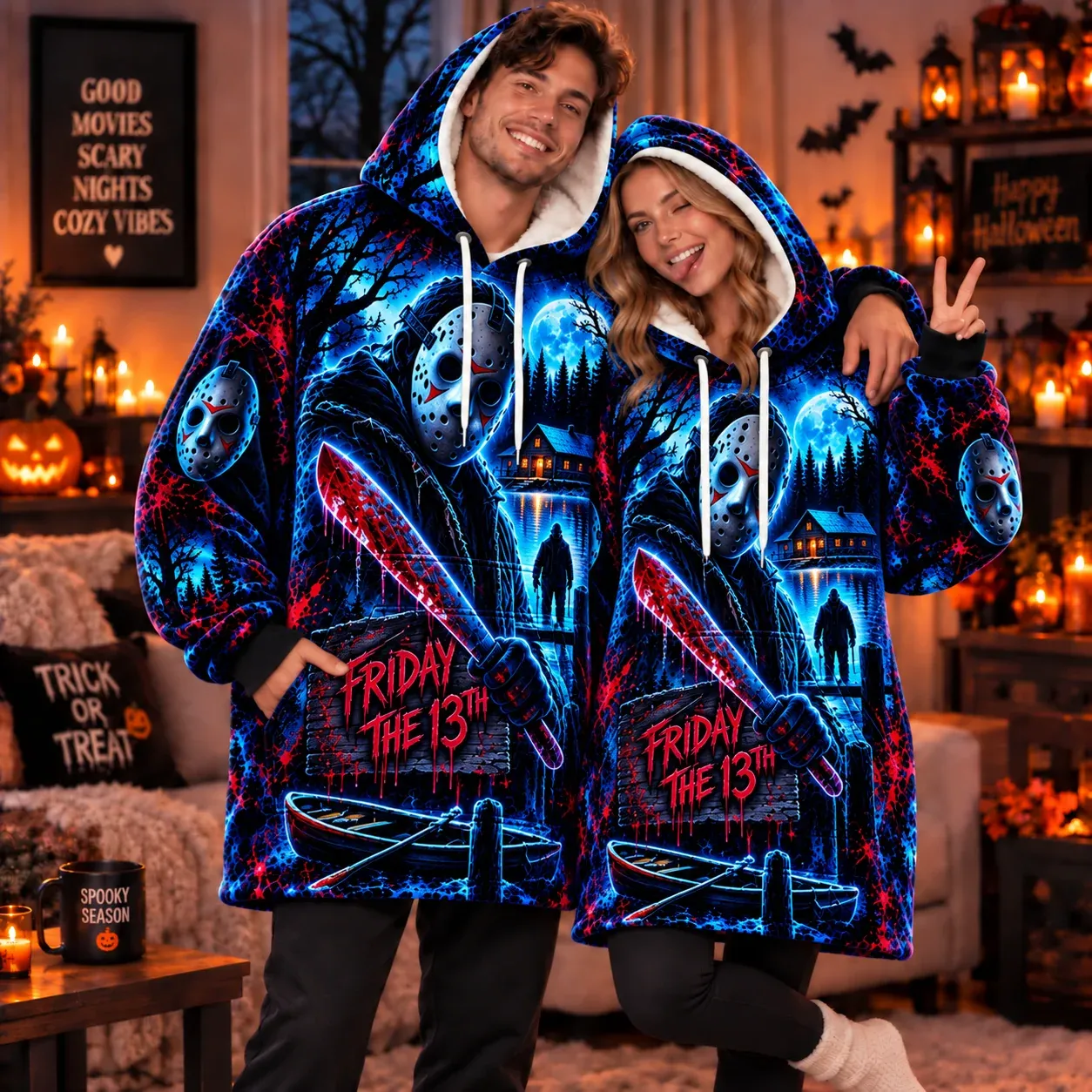 Jason Voorhees Neon Blanket Hoodie-THK136511 - Image 2