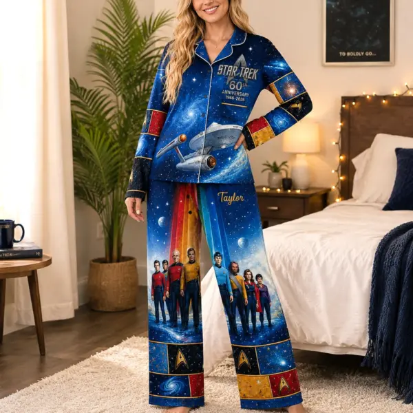 Alternative view of Star Trek 60th Anniversary Pajama Set-THK136628