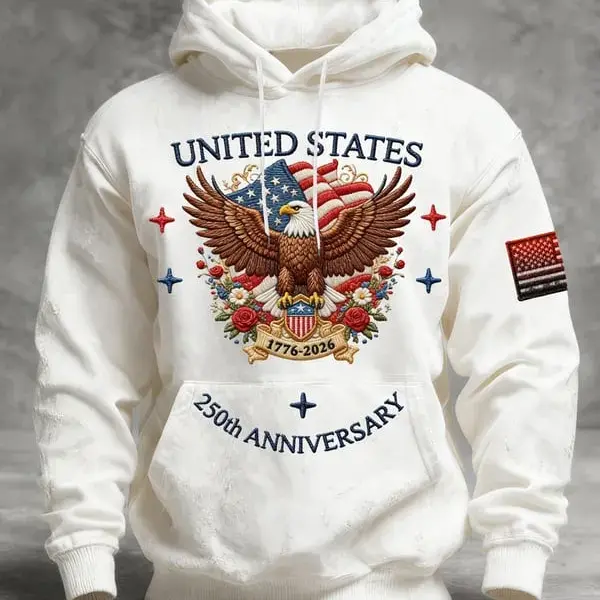 Vintage American 250th Anniversary Flag 3D Hoodie - THK122320 - Image 6