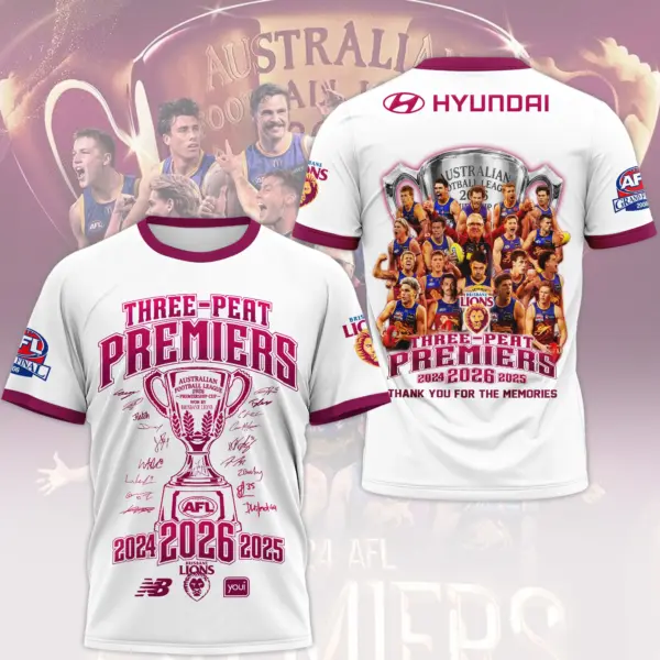 Alternative view of Brisbane Lions 3D T-Shirt-THK136777