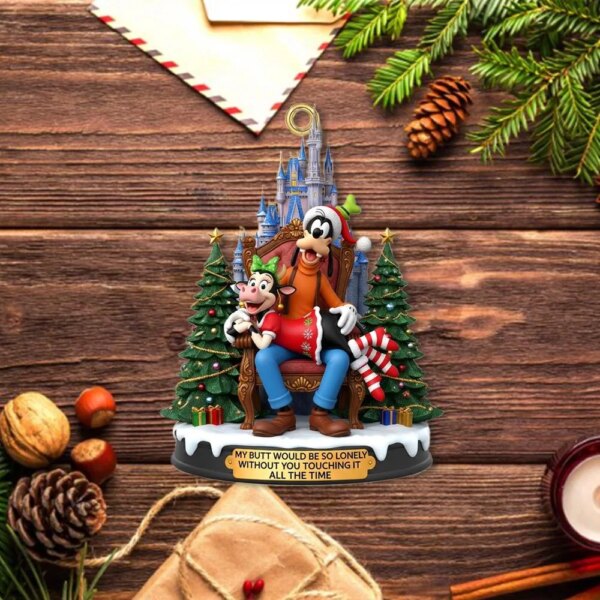 Alternative view of Personalized Goofy and Clarabelle Christmas Ornament