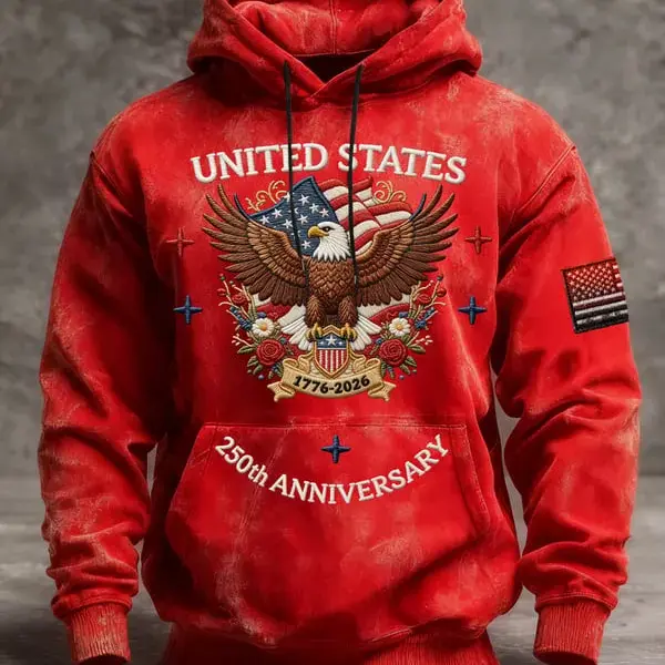 Vintage American 250th Anniversary Flag 3D Hoodie - THK122320 - Image 4