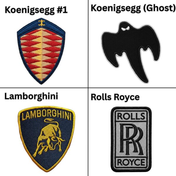 Supercar Logo Embroidered Patches Set - Image 5