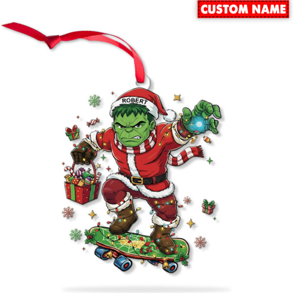 Personalized Hulk Christmas Ornament - Image 6