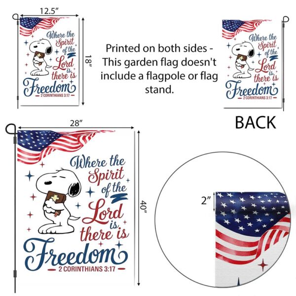 Snoopy America Freedom Garden Flag - Image 7