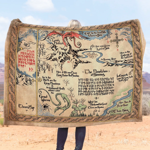 Thorin's Map Hobbit LOTR Blanket