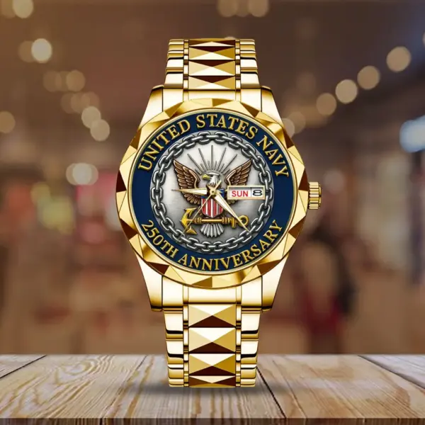 US Navy 250th Anniversary Alloy Luxury Quartz Watch - 116885 - Image 5