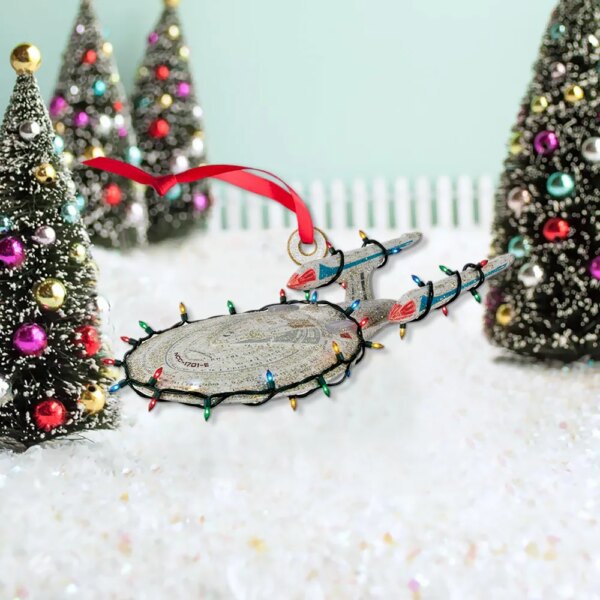 Star Trek U.S.S. Enterprise NCC-1701-E With Christmas Lights Christmas Ornament - Image 3