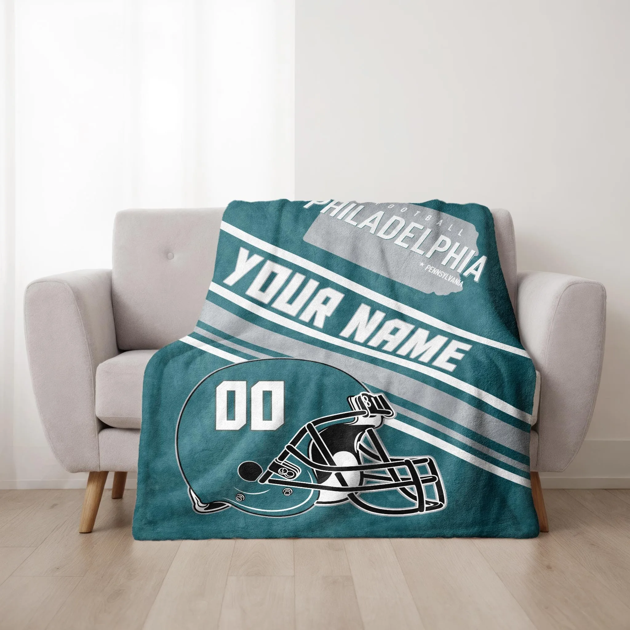 Personalized Philadelphia Football Blanket - Image 2