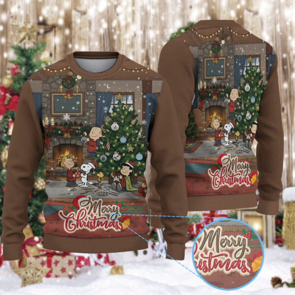 Snoopy Peanut Christmas Knitted Sweater