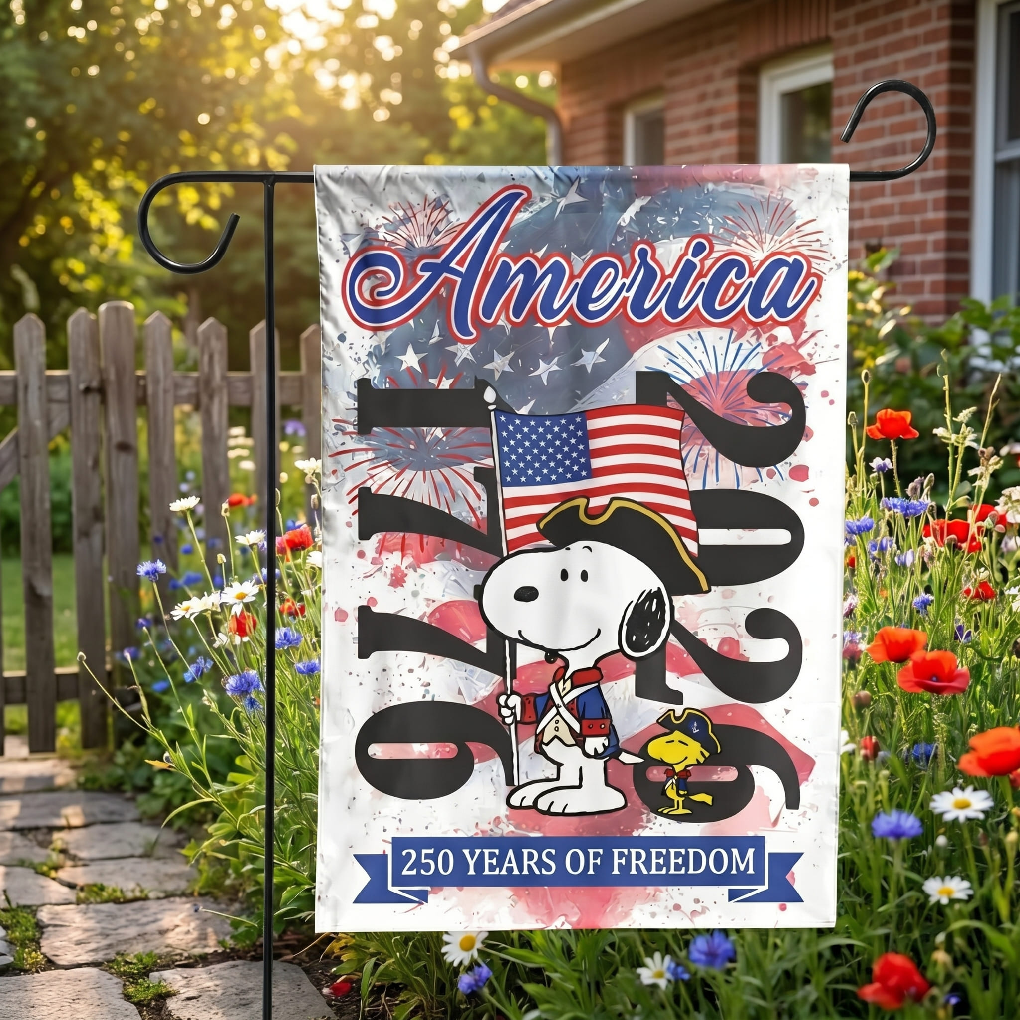 Snoopy 250 Years of America Garden Flag - THK126983 - Image 3