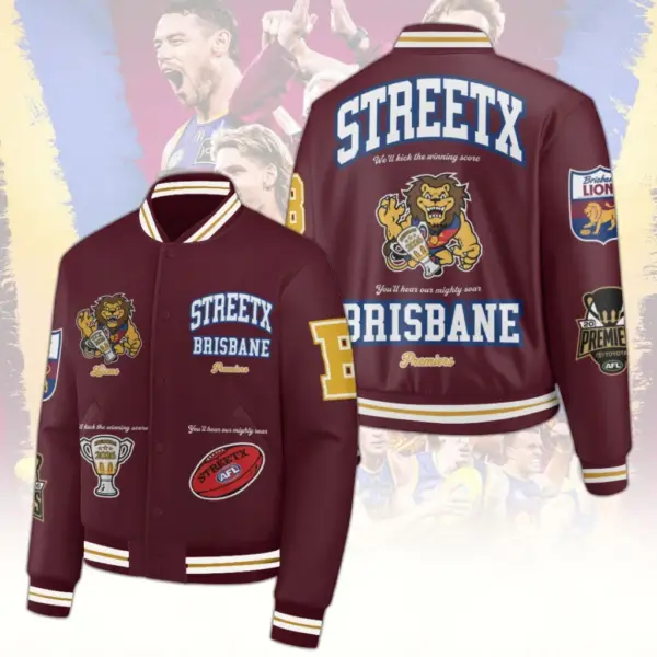 Brisbane Lions 2026 AFL Premiers Quilted Varsity Jacket-THK136794