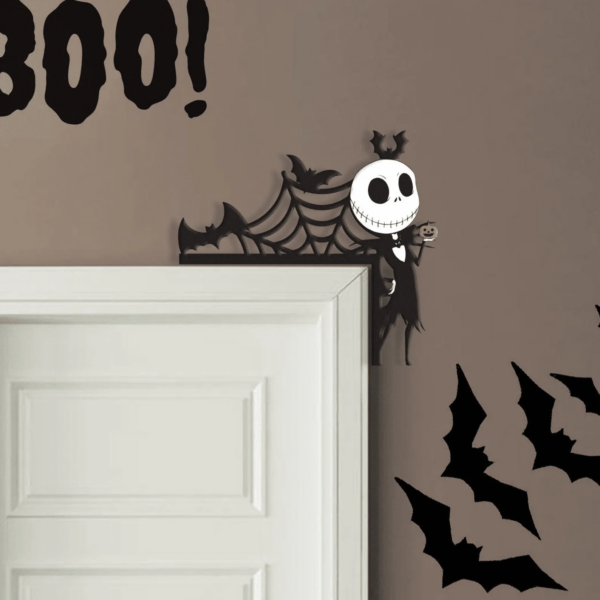 Jack And Pumpkin Nightmare Before Christmas Skeleton Door Corner - Image 5