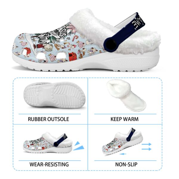 Personalized Snoopy Jesus Christmas Fleece Crocs Clogs - Image 3