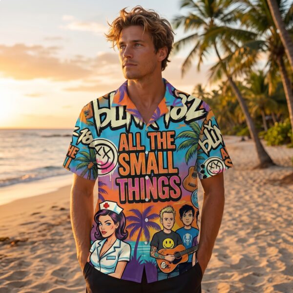 Alternative view of Blink-182 Hawaiian Shirt -THK127634