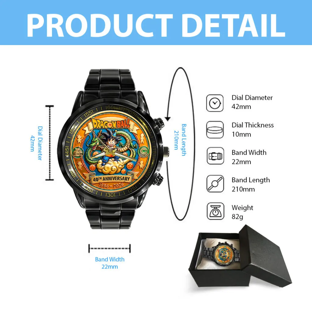 Dragon Ball 40th Anniversary Black Stainless Steel Watch-THK123662 - Image 5