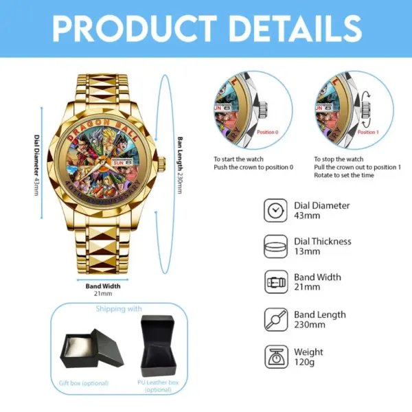 Dragon Ball 40th Anniversary Alloy Luxury Quartz Watch - Image 4