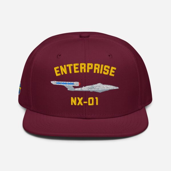 Enterprise NX-01 Embroidered Ship Snapback Hat - Image 8