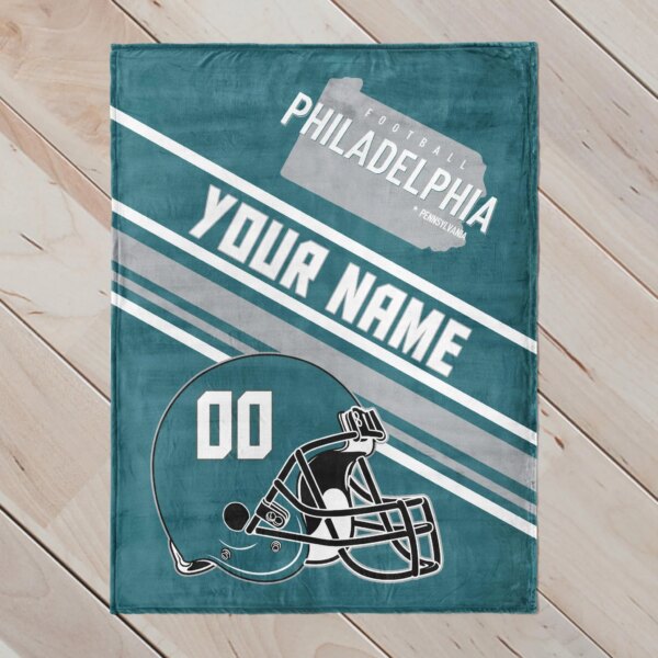 Personalized Philadelphia Football Blanket - Image 3