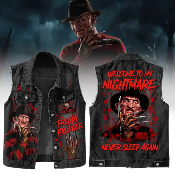 Freddy Krueger Sleeveless Denim Jacket-THK136953