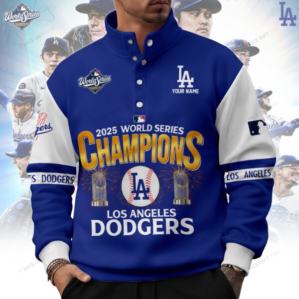 Personalized Los Angeles Dodgers Stand Collar Sweatshirt - THK117325