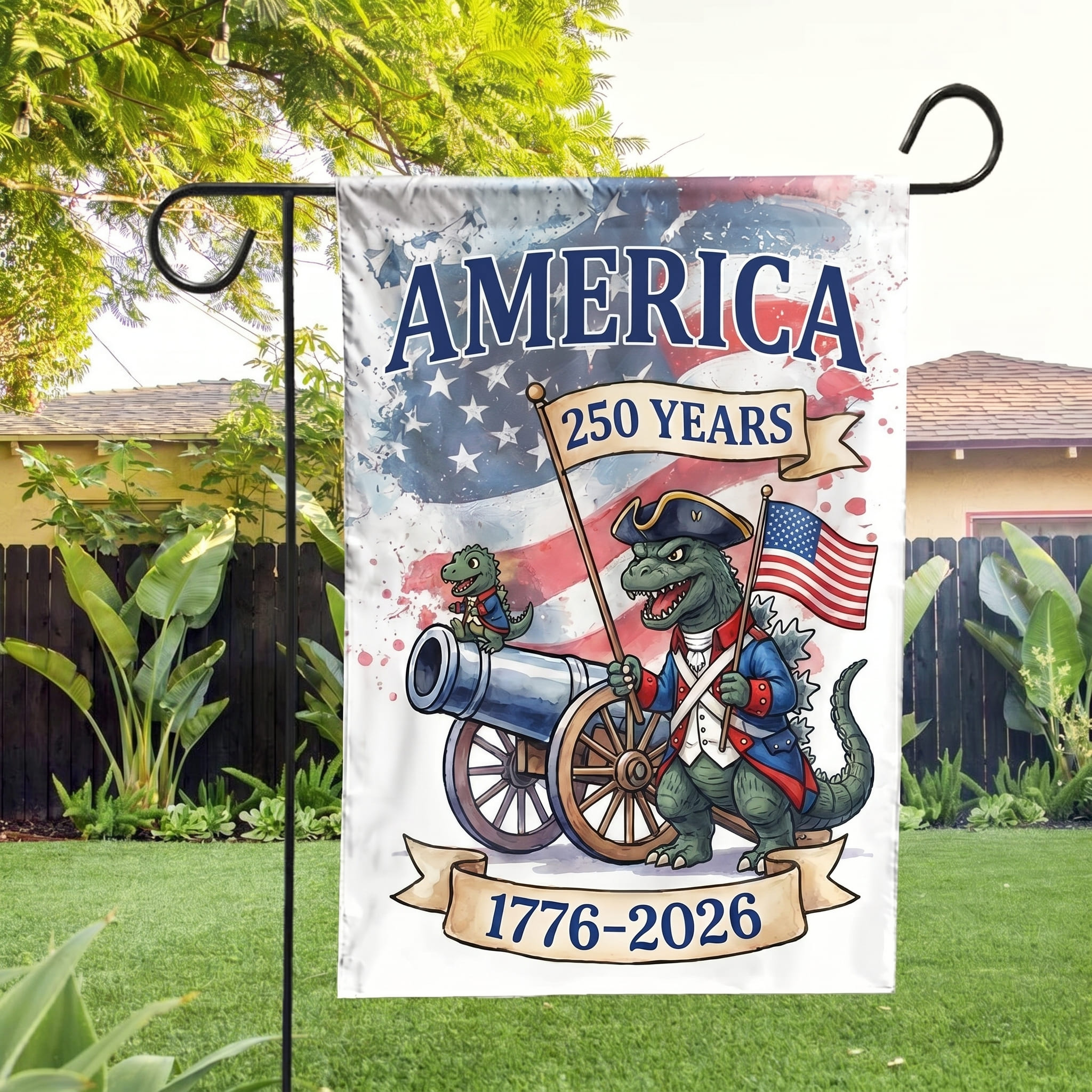 Godzilla 250 Years of America Garden Flag - THK127031