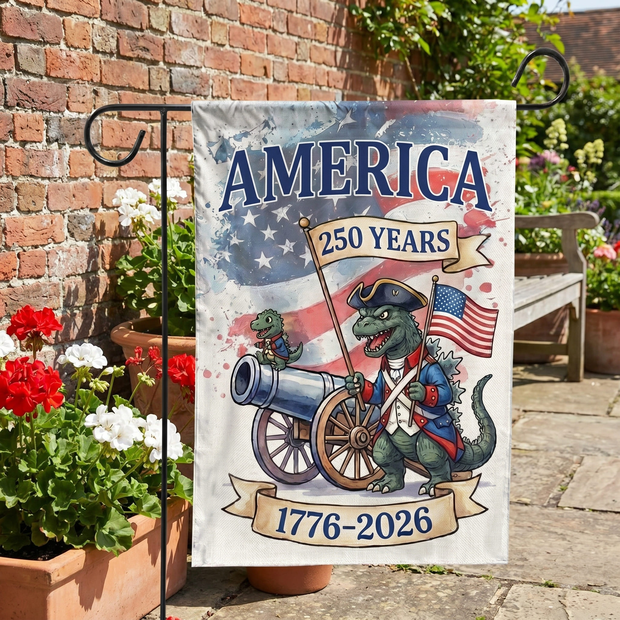 Godzilla 250 Years of America Garden Flag - THK127031 - Image 3