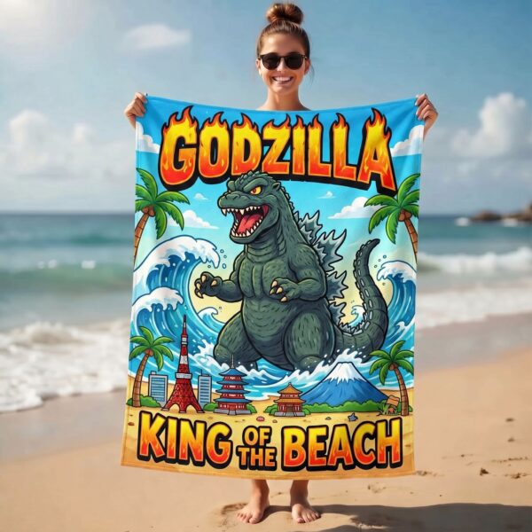Alternative view of Premium Godzilla Beach Towel - THK127044