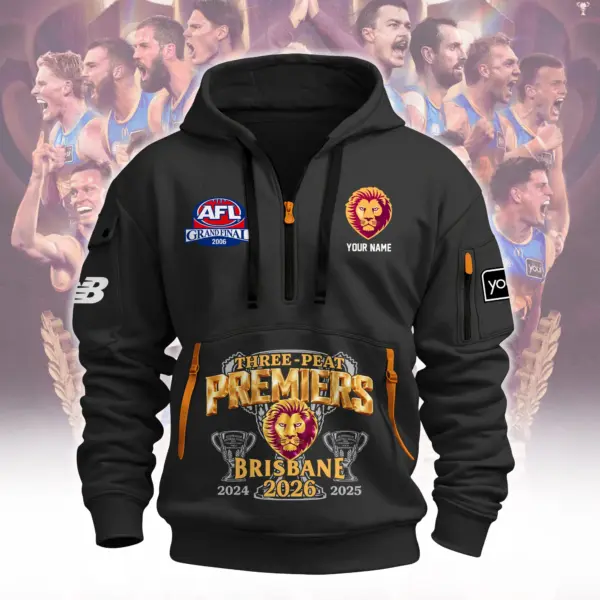 Brisbane Lions 2D Quarter Zip Hoodie-THK136755 - Image 6