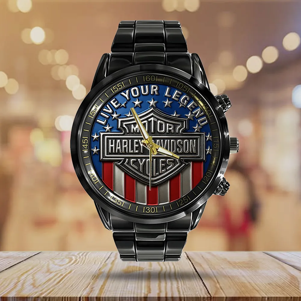 Harley Davidson Black Stainless Steel Watch-THK125695 - Image 2