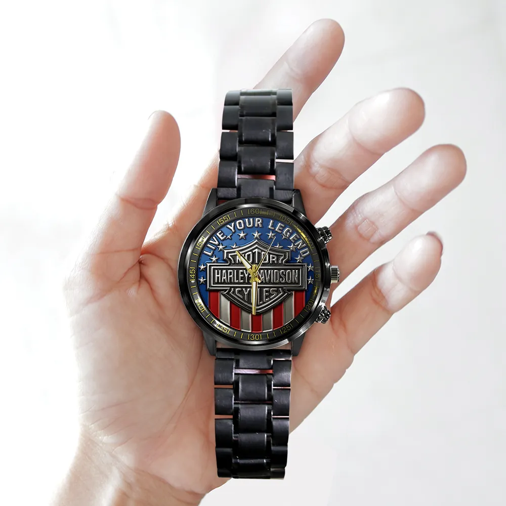 Harley Davidson Black Stainless Steel Watch-THK125695 - Image 3