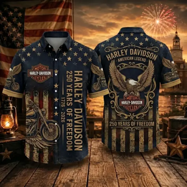 Harley Davidson 250 Years of America Hawaiian Shirt