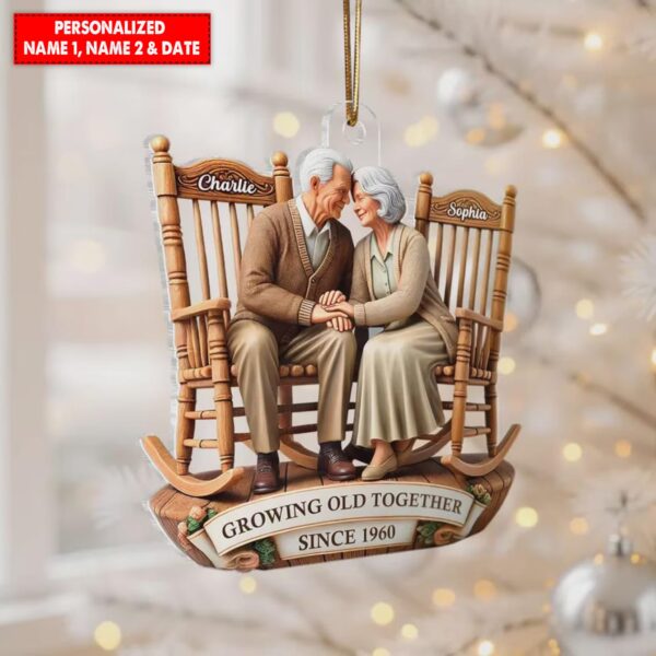 Personalized Going Old Together Couple Christmas Ornament - Image 7