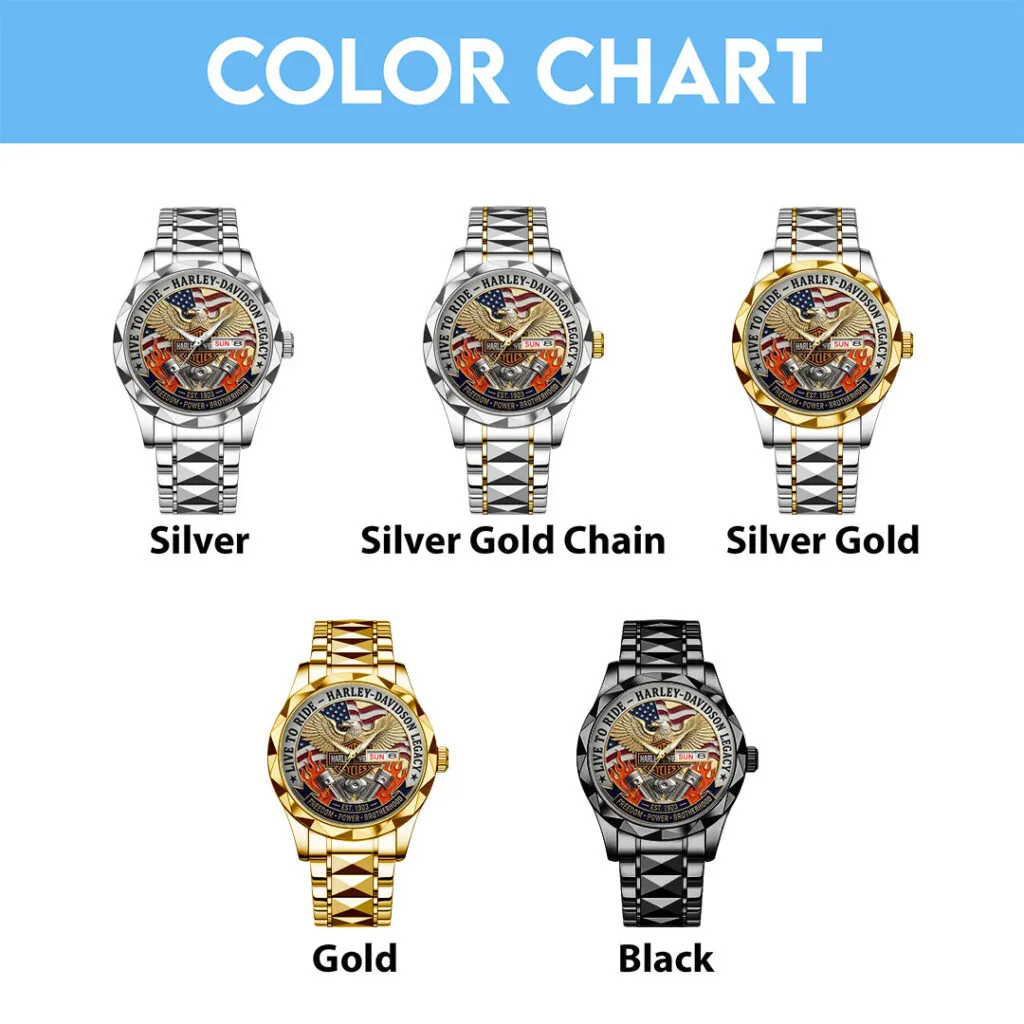 Harley Davidson Alloy Luxury Quartz Watch - Image 4