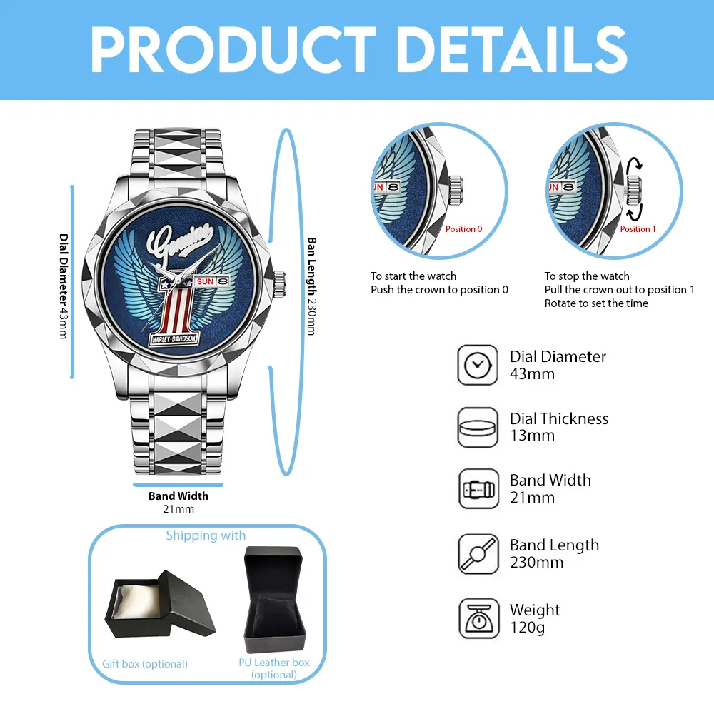 Harley Davidson Alloy Luxury Quartz Watch -THK125712 - Image 4