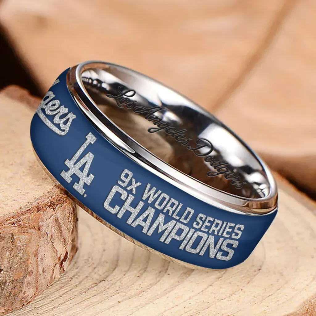 Los Angeles Dodgers Silver Tungsten Rings - Image 2
