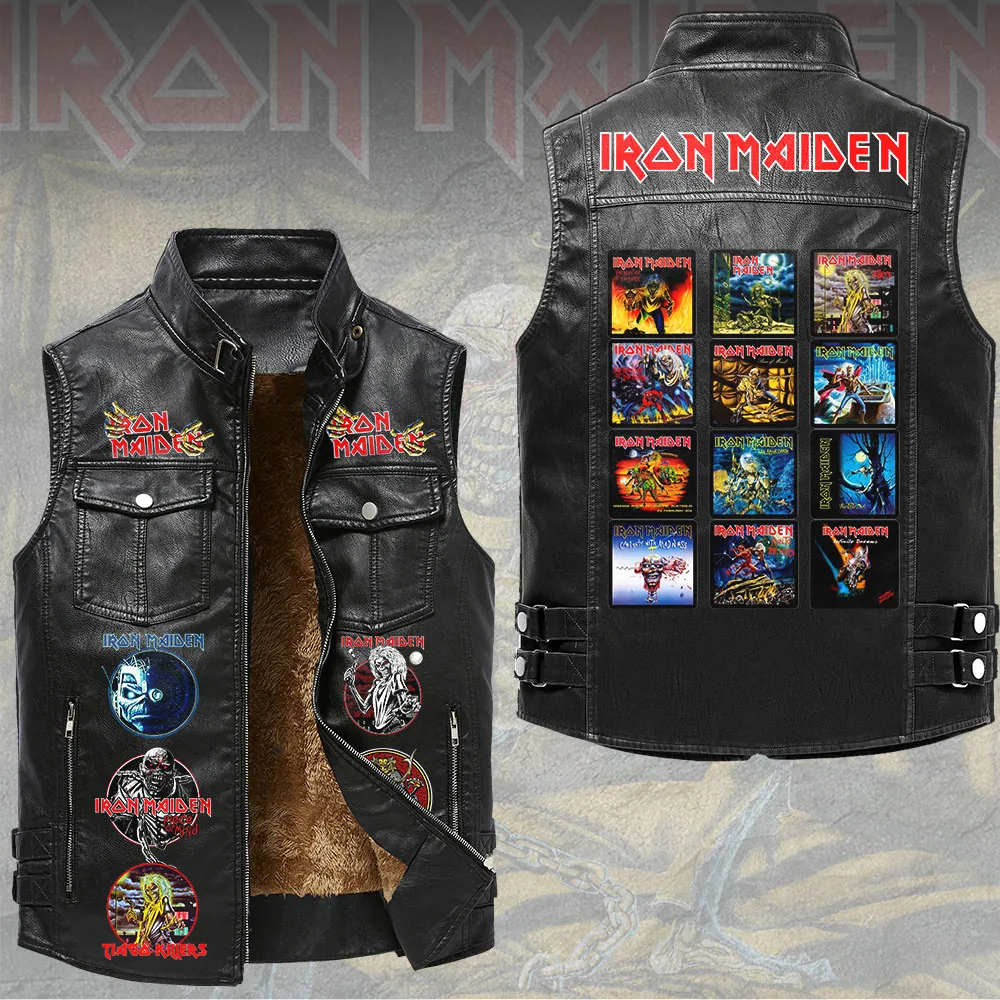 Premium Iron Maiden 2026 World Tour 2D Sleeveless Leather Vest -THK130303