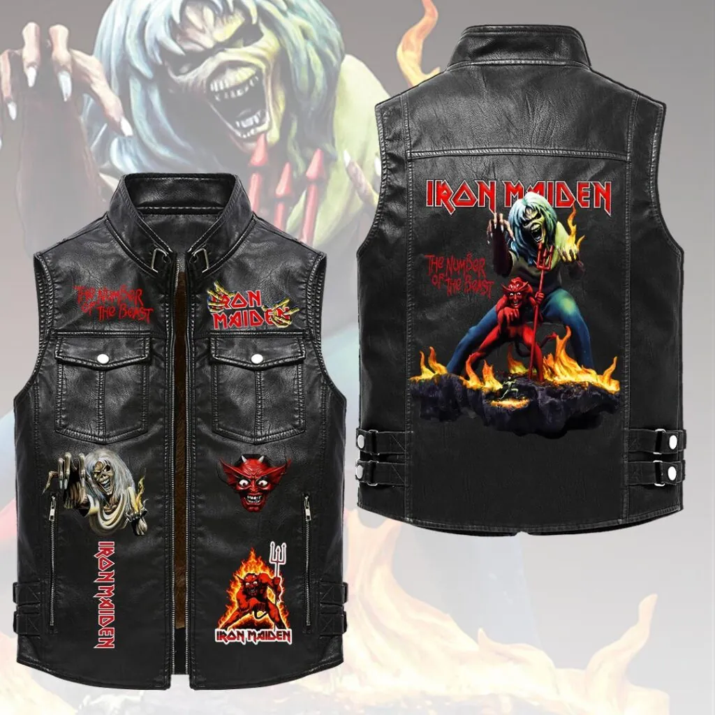 Premium Iron Maiden 2026 World Tour 2D Sleeveless Leather Vest -THK130304