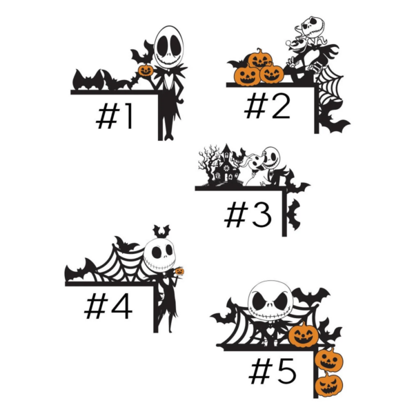 Jack And Pumpkin Nightmare Before Christmas Skeleton Door Corner - Image 7