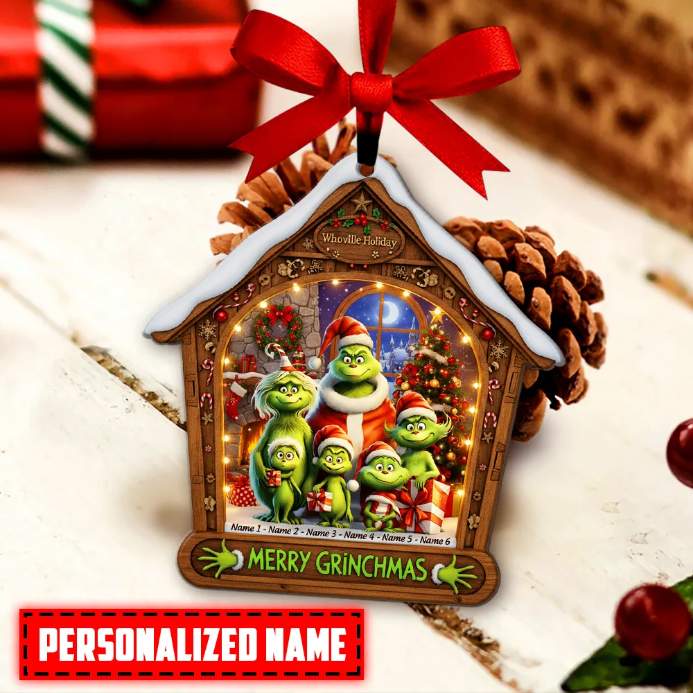 Personalized Grinch Merry Grinchmas Family Ornament - Image 2