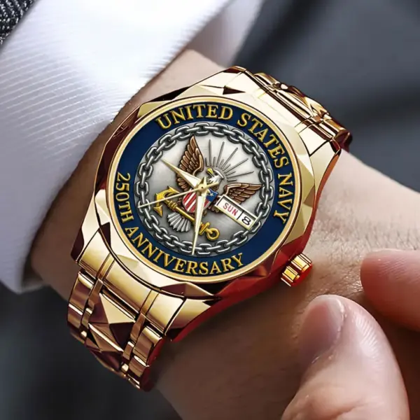US Navy 250th Anniversary Alloy Luxury Quartz Watch - 116885 - Image 4