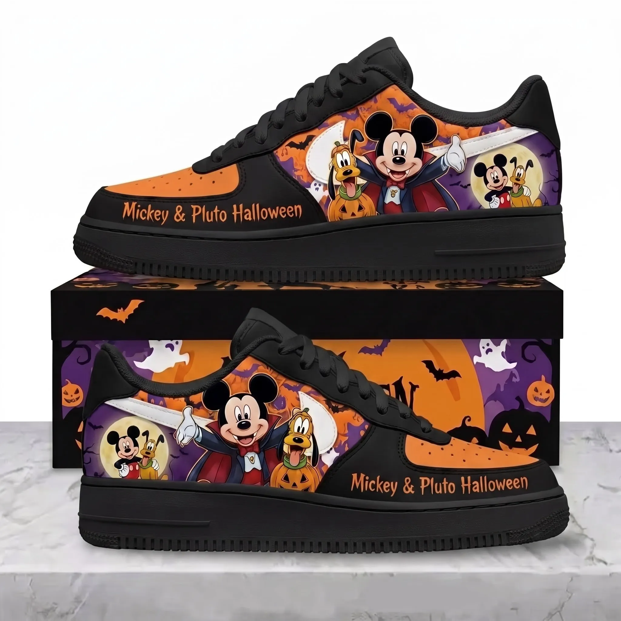 Vampire Mickey & Pluto Spooky Air Low-Top Sneakers Shoes