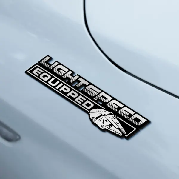 Alternative view of Millennium Falcon Lightspeed Equipped 3D Inlayed Car Name Badge